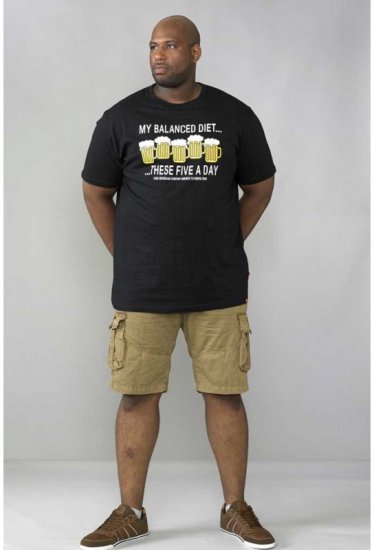 D555 Madison T-shirt Black - Koszulki - T-shirty meskie Duże Rozmiary - 2XL-14XL