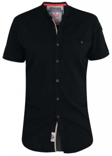 D555 Archer Collarless Shirt Black - Koszule - Koszule 2XL-10XL