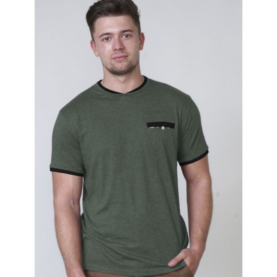 D555 Nelly T-shirt Khaki - Koszulki - T-shirty meskie Duże Rozmiary - 2XL-14XL