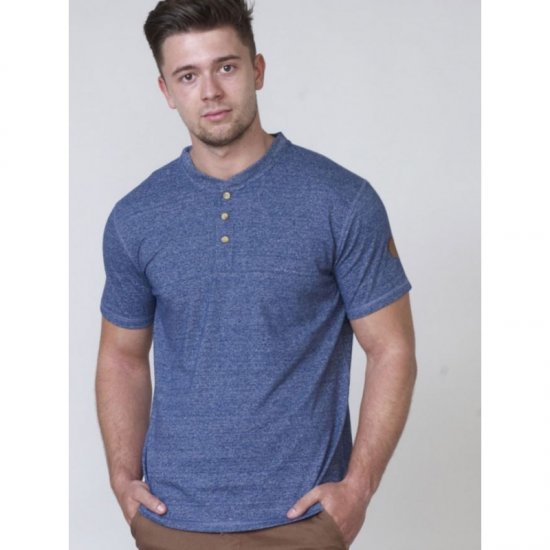D555 Daniel Grandad T-shirt Denim - Koszulki - T-shirty meskie Duże Rozmiary - 2XL-14XL