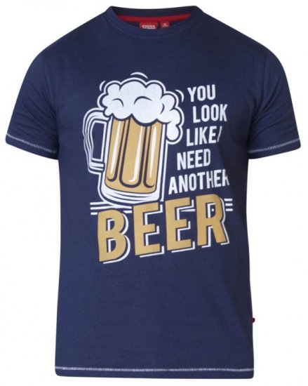 D555 Murray T-shirt Navy - Koszulki - T-shirty meskie Duże Rozmiary - 2XL-14XL