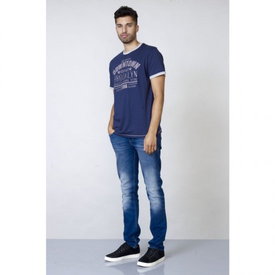 D555 Hatter T-shirt Navy - Koszulki - T-shirty meskie Duże Rozmiary - 2XL-14XL