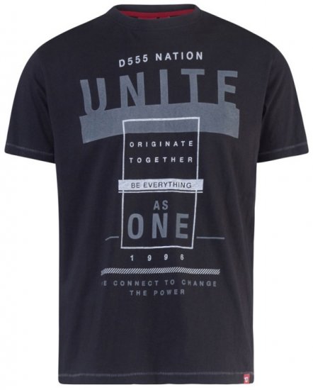 D555 Phillip T-shirt Black - Koszulki - T-shirty meskie Duże Rozmiary - 2XL-14XL
