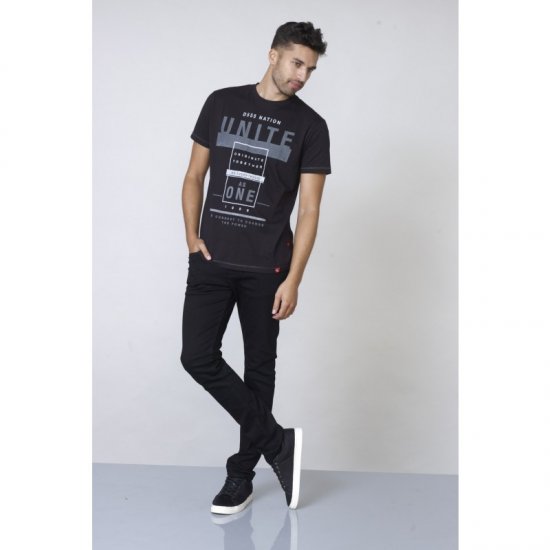 D555 Phillip T-shirt Black - Koszulki - T-shirty meskie Duże Rozmiary - 2XL-14XL