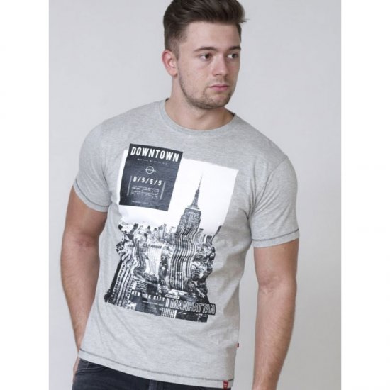 D555 Clive T-shirt Grey - Koszulki - T-shirty meskie Duże Rozmiary - 2XL-14XL