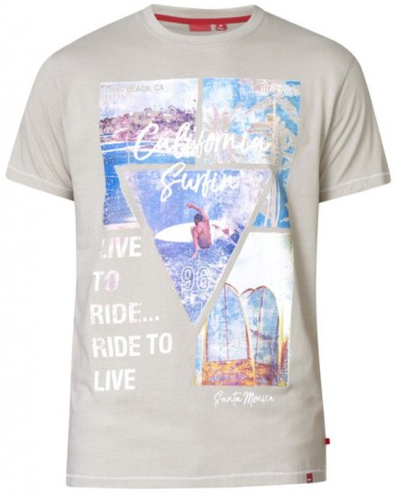 D555 Gordon T-shirt Pale Khaki - Koszulki - T-shirty meskie Duże Rozmiary - 2XL-14XL