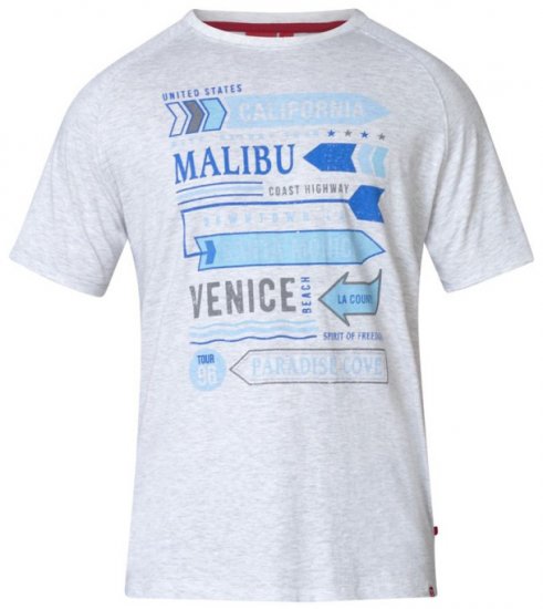 D555 Norris T-shirt Grey - Koszulki - T-shirty meskie Duże Rozmiary - 2XL-14XL
