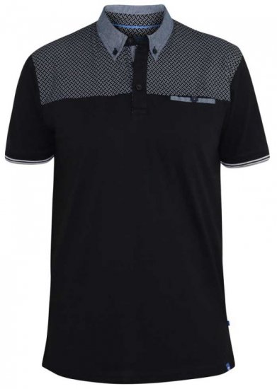 D555 Brent Polo Black - Koszulki polo - Koszulki Polo 2XL-8XL