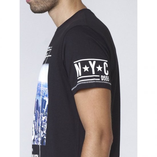 D555 Ethan T-shirt Black - Koszulki - T-shirty meskie Duże Rozmiary - 2XL-14XL