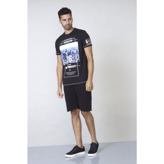 D555 Ethan T-shirt Black - Koszulki - T-shirty meskie Duże Rozmiary - 2XL-14XL