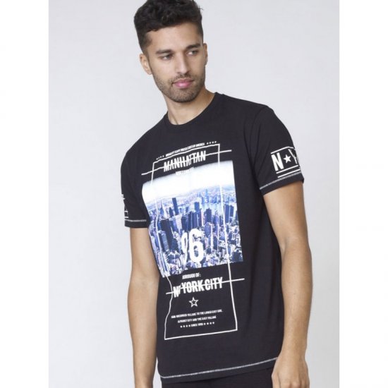 D555 Ethan T-shirt Black - Koszulki - T-shirty meskie Duże Rozmiary - 2XL-14XL