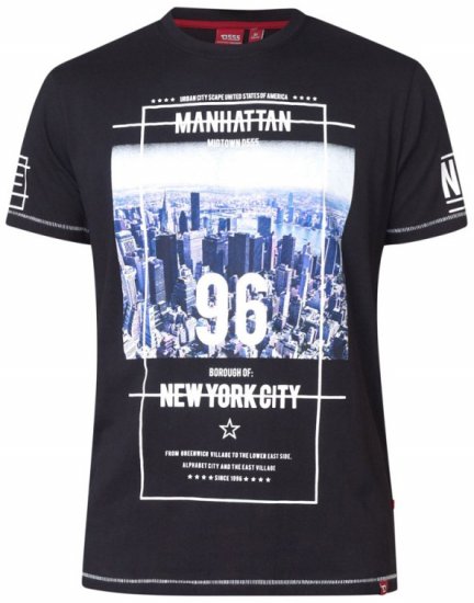 D555 Ethan T-shirt Black - Koszulki - T-shirty meskie Duże Rozmiary - 2XL-14XL