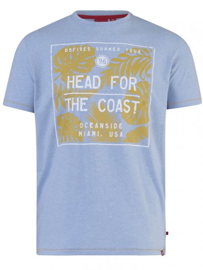 D555 Arizona T-shirt Light Blue - Koszulki - T-shirty meskie Duże Rozmiary - 2XL-14XL