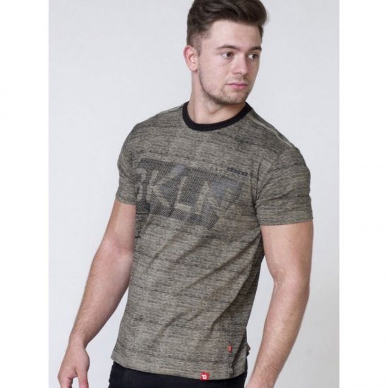 D555 NewYork Brooklyn T-shirt Khaki - Koszulki - T-shirty meskie Duże Rozmiary - 2XL-14XL