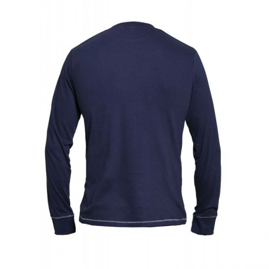 D555 Austin Long Sleeve T-shirt Navy - Koszulki - T-shirty meskie Duże Rozmiary - 2XL-14XL