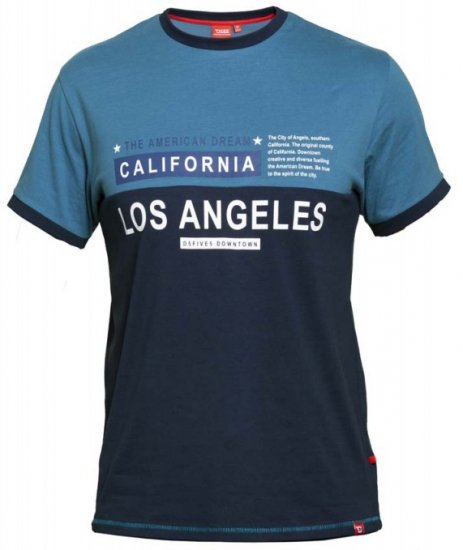 D555 Jackson T-shirt Teal - Koszulki - T-shirty meskie Duże Rozmiary - 2XL-14XL