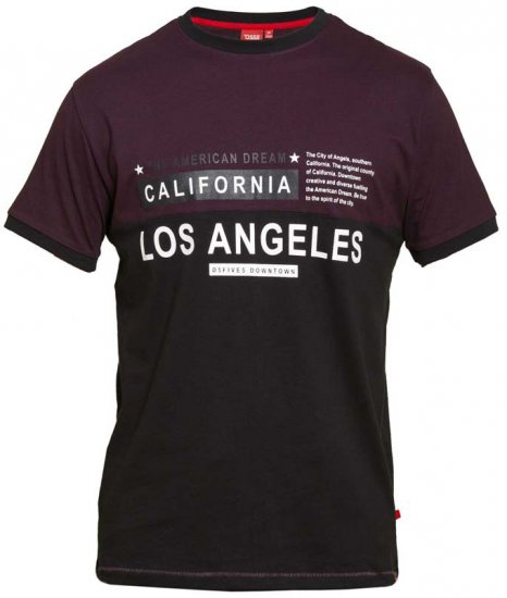 D555 Jackson T-shirt Burgundy - Koszulki - T-shirty meskie Duże Rozmiary - 2XL-14XL