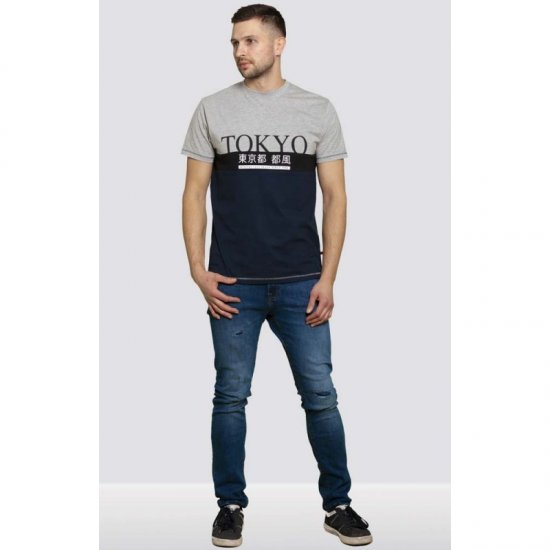 D555 Morris T-shirt Navy - Koszulki - T-shirty meskie Duże Rozmiary - 2XL-14XL