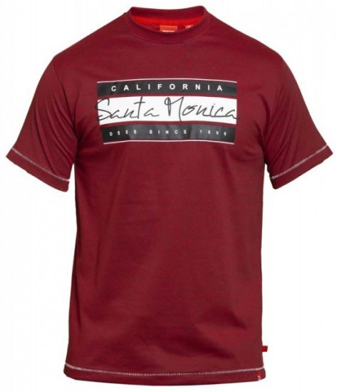 D555 Tempa T-shirt Red - Koszulki - T-shirty meskie Duże Rozmiary - 2XL-14XL