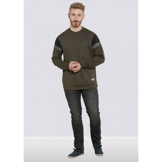 D555 Clermont Sweatshirt Khaki - Bluzy & bluzy z kapturem - Bluzy & Bluzy z kapturem 2XL-12XL