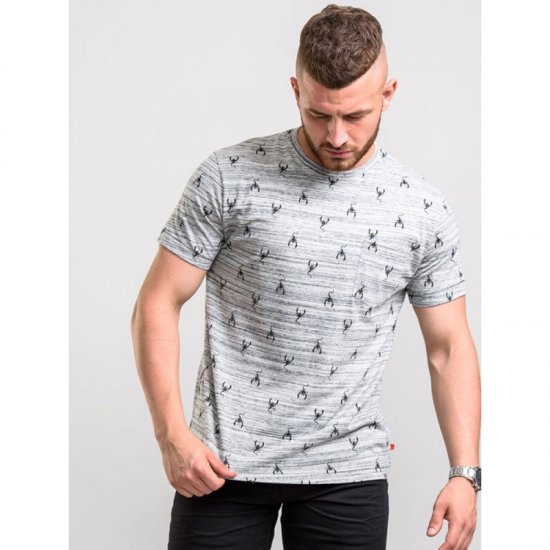 D555 Dario T-shirt Grey - Koszulki - T-shirty meskie Duże Rozmiary - 2XL-14XL
