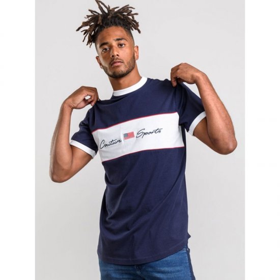 D555 Cullen T-shirt Navy - Koszulki - T-shirty meskie Duże Rozmiary - 2XL-14XL