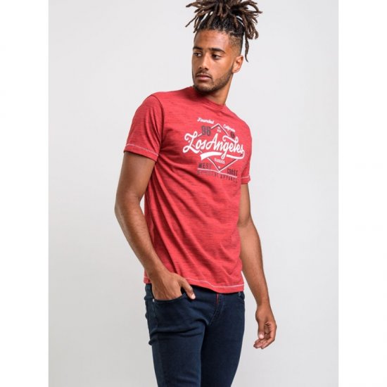 D555 Shelton T-shirt Red - Koszulki - T-shirty meskie Duże Rozmiary - 2XL-14XL