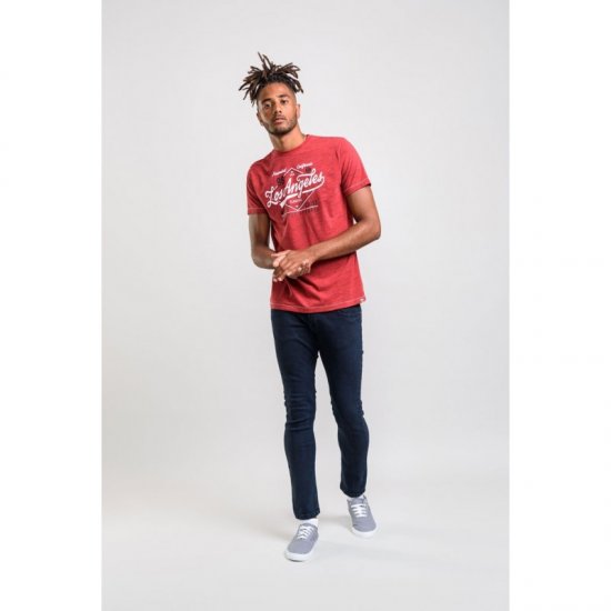 D555 Shelton T-shirt Red - Koszulki - T-shirty meskie Duże Rozmiary - 2XL-14XL
