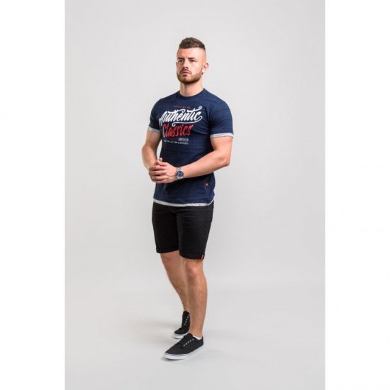 D555 Finn T-shirt Navy - Koszulki - T-shirty meskie Duże Rozmiary - 2XL-14XL