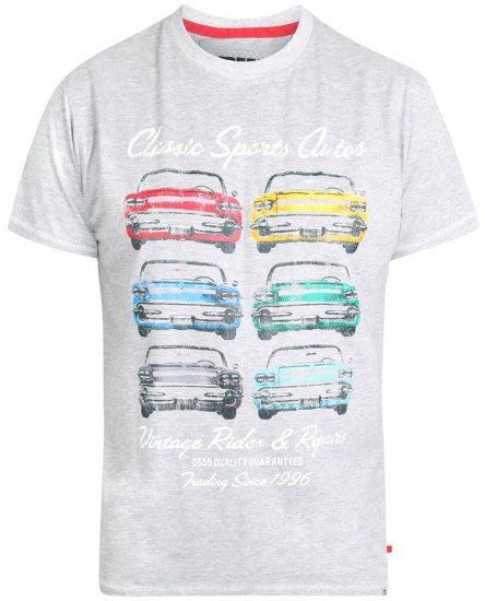 D555 Jenson T-shirt Grey - Koszulki - T-shirty meskie Duże Rozmiary - 2XL-14XL