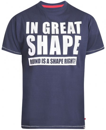 D555 Ronald T-shirt Navy - Koszulki - T-shirty meskie Duże Rozmiary - 2XL-14XL