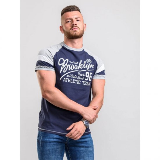 D555 Jones T-shirt Navy - Koszulki - T-shirty meskie Duże Rozmiary - 2XL-14XL