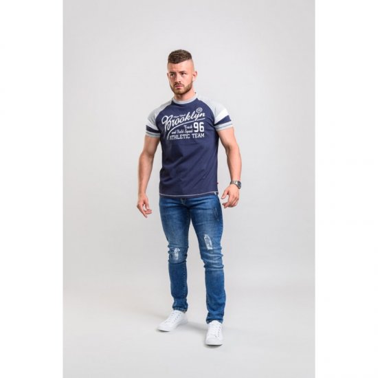 D555 Jones T-shirt Navy - Koszulki - T-shirty meskie Duże Rozmiary - 2XL-14XL
