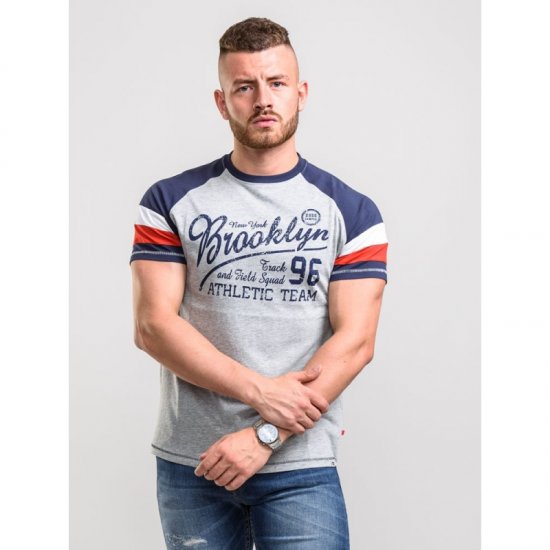 D555 Jones T-shirt Grey - Koszulki - T-shirty meskie Duże Rozmiary - 2XL-14XL