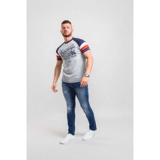 D555 Jones T-shirt Grey - Koszulki - T-shirty meskie Duże Rozmiary - 2XL-14XL