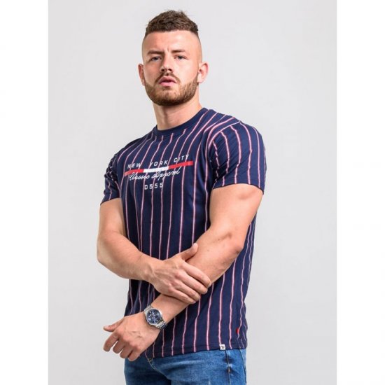 D555 Davis T-shirt Navy - Koszulki - T-shirty meskie Duże Rozmiary - 2XL-14XL