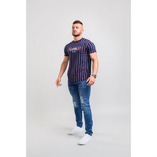 D555 Davis T-shirt Navy - Koszulki - T-shirty meskie Duże Rozmiary - 2XL-14XL