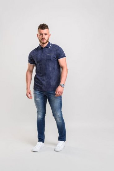 D555 Rogers Printed Polo Navy - Koszulki polo - Koszulki Polo 2XL-8XL