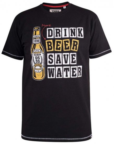 D555 Salford Save Water Drink Beer T-shirt Black - Koszulki - T-shirty meskie Duże Rozmiary - 2XL-14XL