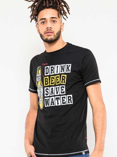 D555 Salford Save Water Drink Beer T-shirt Black - Koszulki - T-shirty meskie Duże Rozmiary - 2XL-14XL