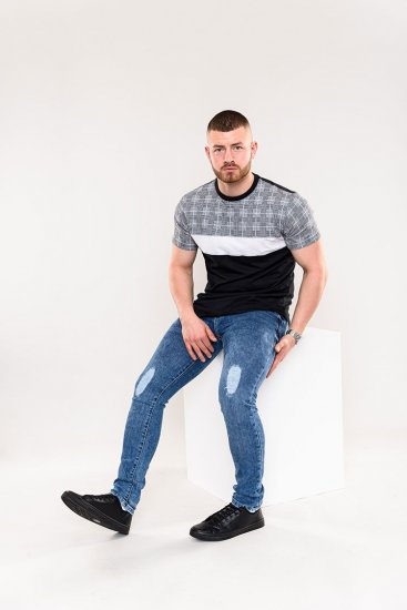 D555 Vista Couture Cut And Sew Curved Hem T-Shirt - Koszulki - T-shirty meskie Duże Rozmiary - 2XL-14XL