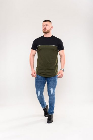 D555 Buckland Couture Cut And Sew Curved Hem T-Shirt - Koszulki - T-shirty meskie Duże Rozmiary - 2XL-14XL