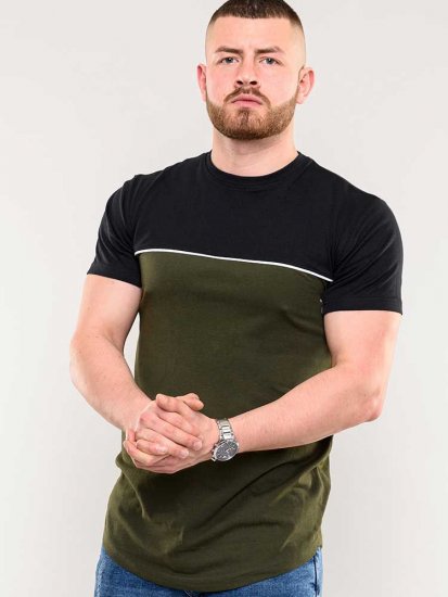 D555 Buckland Couture Cut And Sew Curved Hem T-Shirt - Koszulki - T-shirty meskie Duże Rozmiary - 2XL-14XL
