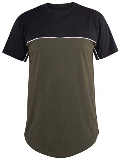 D555 Buckland Couture Cut And Sew Curved Hem T-Shirt - Koszulki - T-shirty meskie Duże Rozmiary - 2XL-14XL