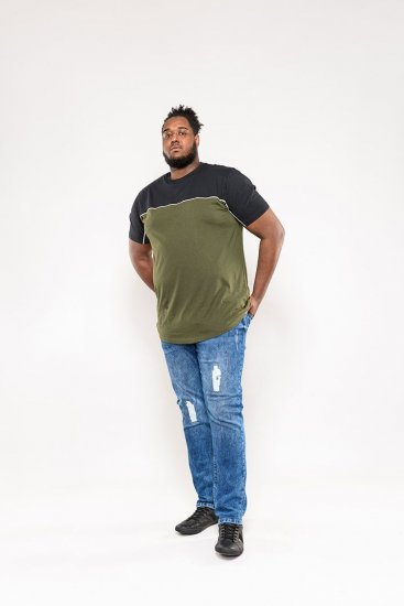 D555 Buckland Couture Cut And Sew Curved Hem T-Shirt - Koszulki - T-shirty meskie Duże Rozmiary - 2XL-14XL