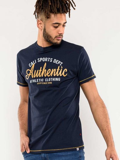 D555 Jasper Authentic Printed T-shirt Navy - Koszulki - T-shirty meskie Duże Rozmiary - 2XL-14XL