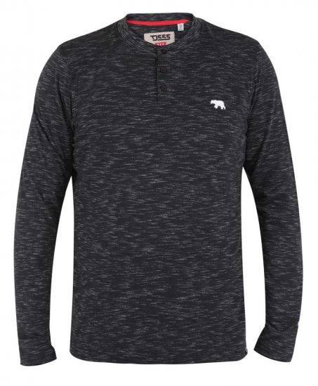 D555 Lavenham Long Sleeve Slub Grandad T-shirt - Koszulki - T-shirty meskie Duże Rozmiary - 2XL-14XL