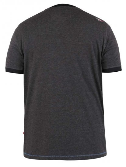 D555 Dowland T-Shirt With Ribbed Neck And Cuffs - Koszulki - T-shirty meskie Duże Rozmiary - 2XL-14XL