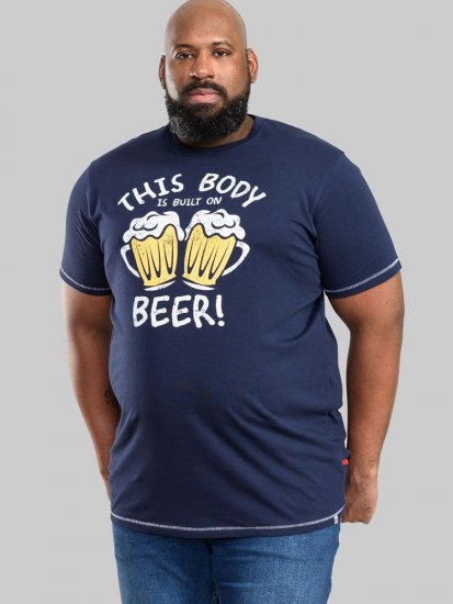 D555 Dartmoor Built On Beer Printed T-Shirt - Koszulki - T-shirty meskie Duże Rozmiary - 2XL-14XL