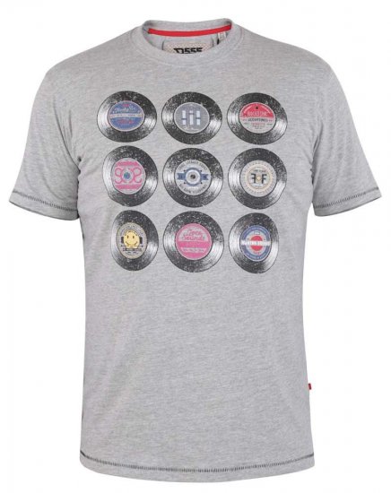 D555 Hexworth Vinyl Records Printed T-Shirt - Koszulki - T-shirty meskie Duże Rozmiary - 2XL-14XL